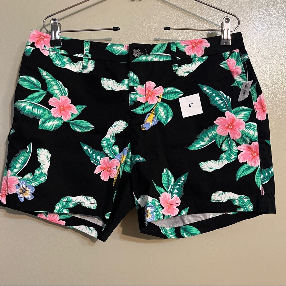 Old Navy Womens Everyday Short 5” Floral Chino Boho 100% Cotton Beach 10 NWT